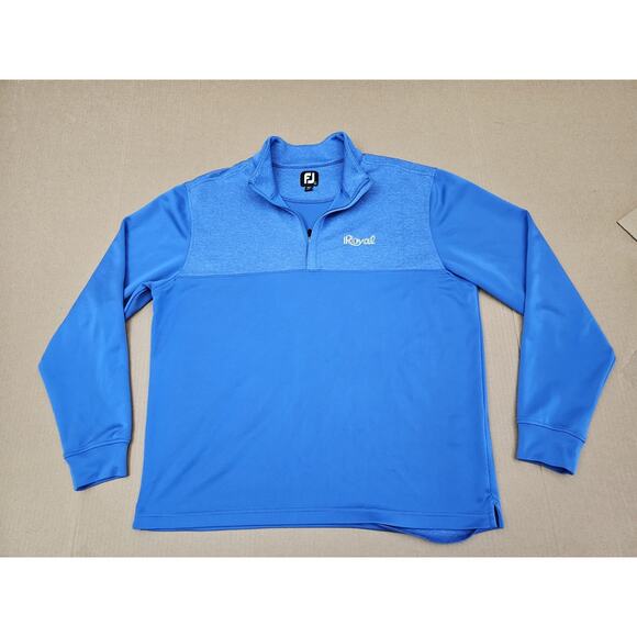 FootJoy Vest Mens Large Heather Yoke Blue 1/2 Zip Pullover Golf Outdoors - Picture 1 of 16